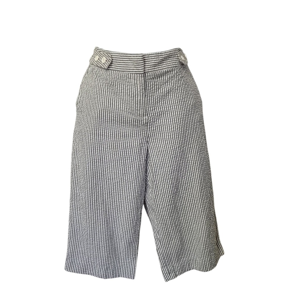 Lifestyle Attitude Larry Levine Bermuda Seersucker Shorts Womens 8 Blue Stripe